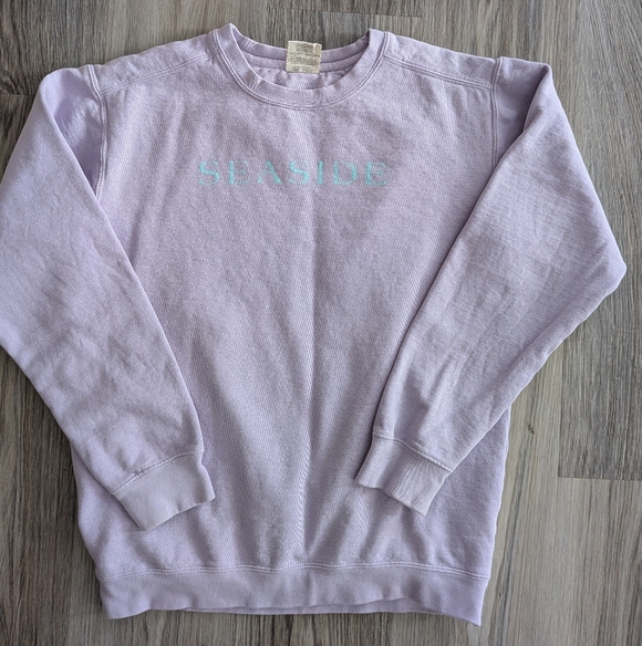 Comfort Colors Tops - Seaside, Comfort Colors Sweatshirt Small Light Purple And Teal Like New